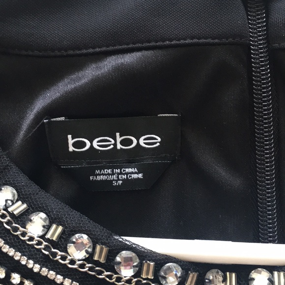 Bebe Black Dress with Embellishments, Size Small - Picture 8 of 8